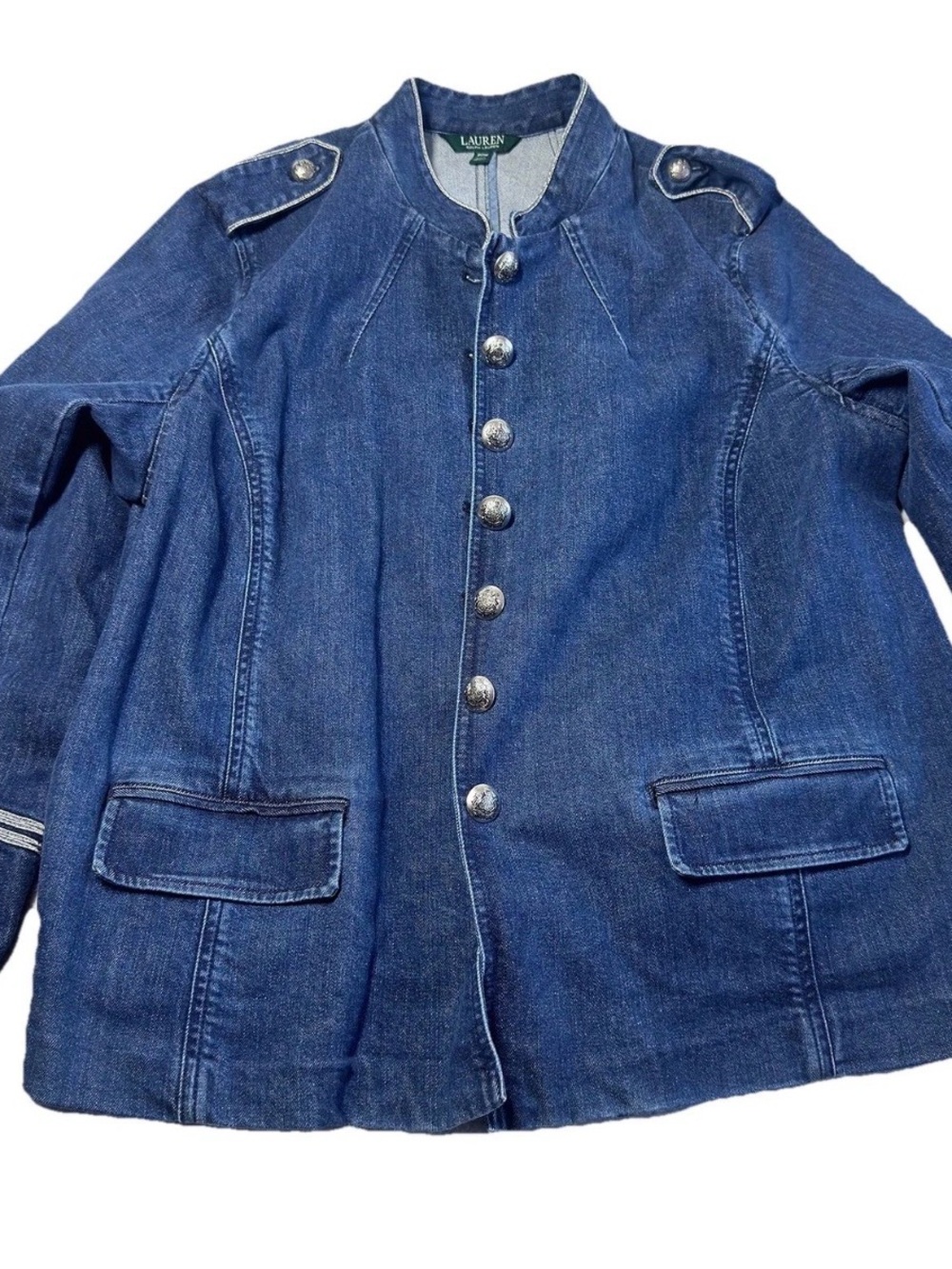 Ralph Lauren Indigo Blue Denim Military-Style Women’s Jacket